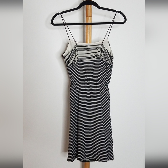 Madewell Striped Silk Tie -Waist Striped Dress Size 4 - Picture 5 of 8